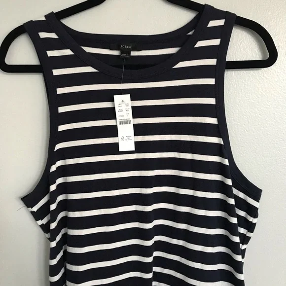 J Crew Nautical Striped Knit Cutaway Mini Dress NWT Large - Picture 5 of 8